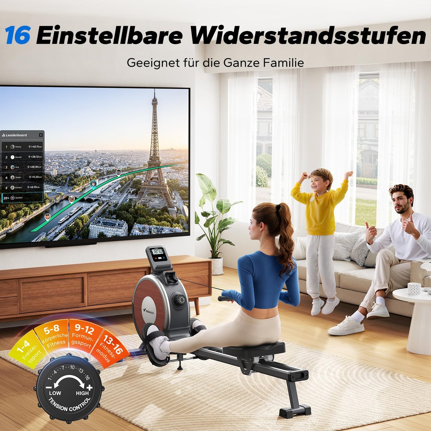 👉 Rudergerät Magnetisch, 16 Stufen, Leise & Stabil